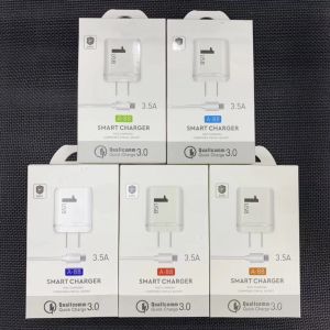 2in1 Charger Kit 5V USB Ports Charger Adapter+Micro USB Data Sync Cable för mobiltelefon Samsung Huawei Xiaomii