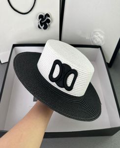 Designer hat cap men kobiety czapki czapki słomy hat moda luksusowa czapka szerokie grzbiet słoneczne czapki czarne białe kolory6861607