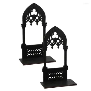 Portabandine 2 pcs supporto architettonico gotico decorazione in ferro battuto decorazione durevole installazione facile