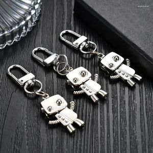 Keychains Keychain Robot Alloy Crystal Key Rings Animal Chains Gifts For Women Men Handbag Accessorie Car Keys Handgjorda smycken