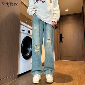Erkek kot pantolon yırtık kot erkekler s-3xl retro amerikan hip hop pantolonlar vaqueros y2k giyim yıkama deliği sokak giysileri serin trend wx