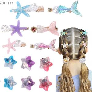 Accessori per capelli Oaoleer 4 pezzi/batch coreano conchiglie a stelle per capelli clip per capelli alla moda accessori per capelli da mare clip per capelli per bambini coperto per bambini wx