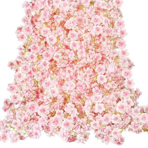 8pcs 472ft人工桜の花のブドウの偽の花が結婚式のパーティーのための絹の花輪をぶら下げます庭の家の装飾240429