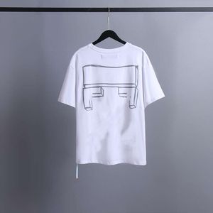Designer Luxury Chaopai Classic Fashionable Versatile Casual Comfortable High Quality WHITE Short Sleeved Loose Arrow T-shirt for Couples 03