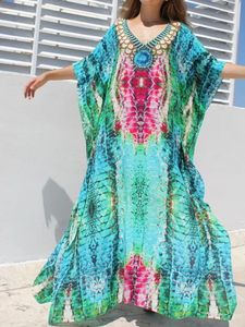 Caftan w rozmiarze kwiatowy kaftan sukienki kaftan dla kobiet luźne pokrywę plażową pareos szatę de plAGE BIKINI BEACHWEAR