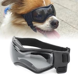 Hundkläderglasögon solglasögon UV -skyddsglasögon justerbara remmar för liten medelhög valp utomhus drivande husdjurstillbehör