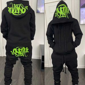 Męskie dresy męskie Syna World Fashion Casual TrackSitus Tops Długie spodnie Zestaw Zimowy bawełniany ciepły hip hop mężczyzna kobiety z kapturem bluzy sportowe T240428