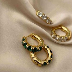 Earring S925 Sterling Silver French Emerald Crystal Brincos do Tribunal de Moda Mulher Brincos High Sense6296800