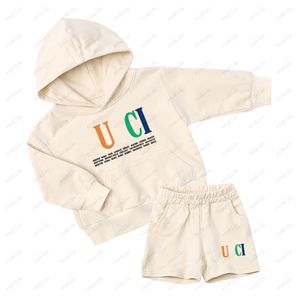 Set di abbigliamento per bambini G designer per bambini tracce ragazzi con cappuccio con cappuccio per bambini felpe con cappuccio con felpa con cappuccio per bambini pantaloni corti casual abito da molla cxd2404301-12