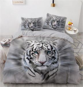 3D -sängkläder sätter svart täcke täcke täcke set clefer bädd linnet kudde king queen 203x230cm storlek djur tiger design tryckt3584597