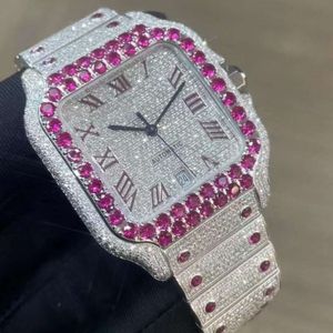 Trending Hip Hop Customizou Iced Out Lab cultivado para homens VVS Diamond Watch Presente