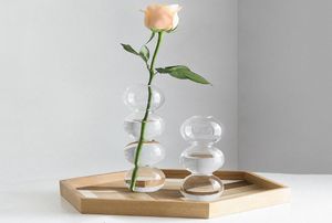 Crystal Ball Flower Vase Bubble Glass Bottle Transparent Hydroponic Ball Art Ware Tablett Home Decor6133618