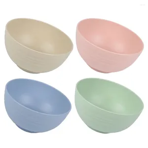 Bowls 4 Pcs Bowl Set Pasta Microwave Safe Cereal Unbreakable Anti- Kitchen Reusable For Plastic Small Salad