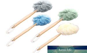 Massage Brushes New Long Handle Hanging Soft Mesh Back Body Bath Shower Scrubber Sponge For Bathroom Shower438598288