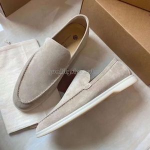 2024 Popular Caual Shoe Loro Piano Ummer Walk LP Loafer Moccain for Men Vintage Brown Apricot Leather Loafer Loro Flat Trainer Outdoor Travel Hike 367