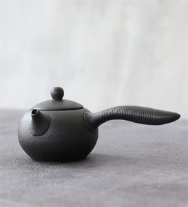 Luwu Black Ceramic Kyusu Belém Kettle Pot Chinese Kung Fu Sets 150ml 2108137290065