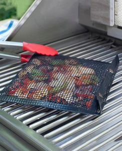 Akcesoria kuchenne Nonstick Mesh Grilling Torba Outdoor Picnic narzędzie Bolsa de Barbacoa wielokrotnego użytku i łatwe do czyszczenia torby BBQ5910565