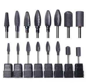 8 Types Black Tungsten Carbide Nail Drill Bits Electric Milling Cutters Manicure Machines Hardware Pedicure Buff Tools TRHG01084545413