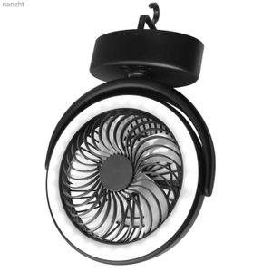 Electric Fans Portable charging fan 3000MAh battery powered desktop fan clip type fan with LED light 360 rotating USB small fanWX