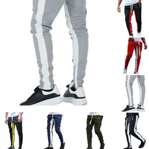 Herrenhosen Herren Outdoor Sporthosen Elastizitätshosen Herbst und Winter Reißverschluss Casual Jogging Sports enge Hose Sporthosen J240429