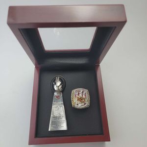 Band Rings 2023 Kansas Chieftain Championship Ring med 10 cm Super Bowl Trophy Inscription Set