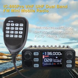 Hiroyasu Walkie Talkie IC-980Pro VHF UHFデュアルバンドデュアルウォッチ25W 200CHノイズリダースミニFMスクランブラーモバイルラジオ240430