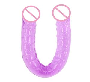 25 cm de silicone pênis realista de clitóris duplo de ponta GSPOT Estimulação de Dildo à prova d'água brinquedo sexual para mulheres S6276859182