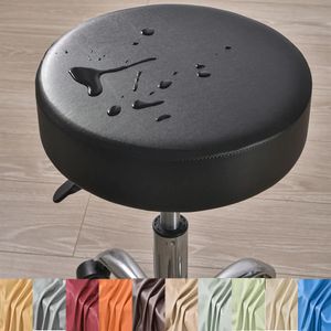 Round Tool Cover Waterproof PU Leather Dustproof Seat Bar Stool Chair Home Restaurant Furniture Protector 240429