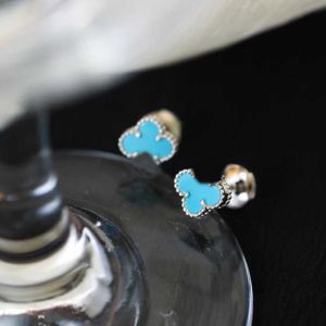 Luxury Quality Charm Flower Shape Stud örhänge med blå färg desinger smycken i silverpläterad har stämpelbox PS3565B