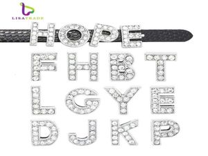 130st 8mm Full Rhinestone English Alphabet AZ DIY Slide LettersSlide Letter Charm Fit Armband Wristband LSSL01130 CJ1911168538334