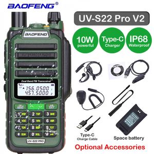 Baofeng UV S22 PRO V2 IP68 Walkie Talkie Waterproof Dual Band 136-174400-520MHz Ham Radio Upgraded Of UV9R UV5R Pro 50KM Range 240430