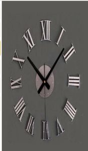 Texture in legno vintage 3D Romanmo romano clock decorazione da parete watchwood sticker decorazioni per la casa 4043274