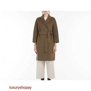 Maxmaras Womens Cashmere Coat Maxmara倍増した羊ウールミッドレングス9016012906 RJEA