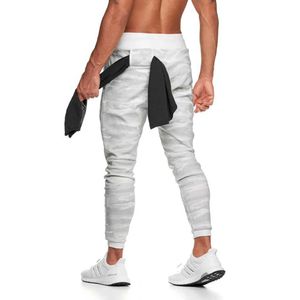 Calça de algodão masculino Caminho de corrida calças masculinas calças de corrida de hip-hop Camuflagem de camuflagem de ginástica branca de ginástica de treinamento de esportes de esportes de fitness