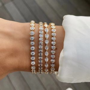 Geometric CZ Tennis Bracelet for Women Paved Different Shape Rainbow 5A Zirconia Stone Chains Bracelets Fashion Jewelry 240423