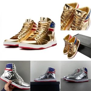 2024 T Trump Basketball Casual Shoes The Never Surrender High-Tops Designer 1 TS Gold Gold Custom Men Outdoor Sneakers Comfort Sport Sport Trendy Lace-up Outdoor Big Size US 13 F01