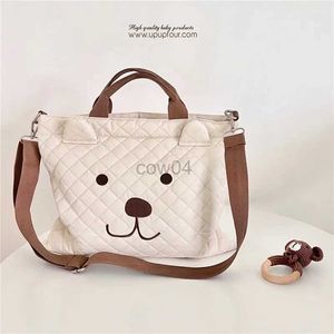 Bolsas de fraldas Bolsas de fraldas Cartoon de grande capacidade Urso de algodão Viagem de maternidade Mamãe Bolsa Mulheres Bolsa D240429