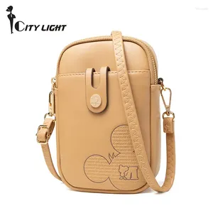 Shoulder Bags Casual Women Handbag Purses Cartoon Design Cute Small Phone Bag Simple Ladies Messenger Flap