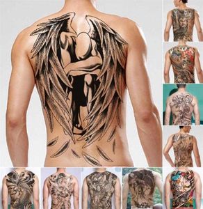 Männer Wassertransfer Tattoos Aufkleber Chinesisch Gott zurück Tattoo wasserdichte temporäre falsche Tattoo 48x34cm Blitztattoo für Mann B3 C181226922675