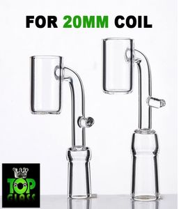 Quartz Ebanger Nail With Hook Domeless Quartz Banger Enail with Clear Male Female Joint for 20mm Coil Heater3880870