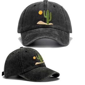 Ball Caps Cactus Embroidered Hat Summer Cotton Truck Desert Baseball Vintage Dad Adjustable Q240429