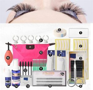 16 PCS False Eyelash Extension Tools Set Makeup Tools Kits Professional Individual Eye Lashes ympningssats Set Bag9523391