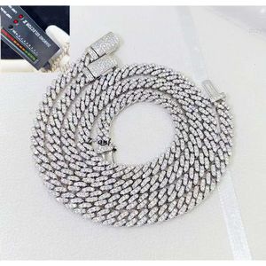 Billigt pris 925 Solid Silver Prong Set 1 Rows 6mm 8mm 10mm Hip Hop Iced Out VVS Diamond Moissanite Cuban Chain