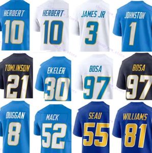 Justin Herbert 15 Ladd McConkey Football Jersey Joe Alt Joey Bosa Khalil Mack Quentin Johnston Will Dissly Samuel Derwin James Jr Brenden Rice J.K. Dobbins Hayden Hurst