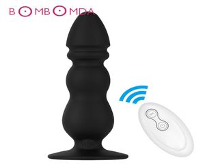 Brinquedos anal para homens vibradores de vibrador remoto sem fio Massager de próstata masculino forte 10 velocidades de vibrador de plugue anal brinquedos sexuais 201218454252