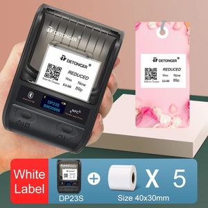 Nachweisender DP23S Smart Label Mobile Phone Drucker Tinterless Bluetooth Tragbarer Thermal-Etikett-Drucker 15-50 mm Papier Etiqueta 240417