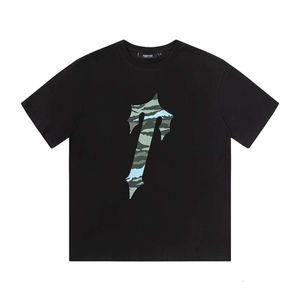 2023 Sommarny Trapstar Blue Camo Stor T-Letter High Definition tryckt kortärmad sats