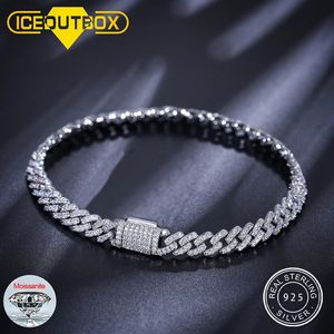 Hip Hop Rock Solid 925 Sterling Silber erzeugt Diamonds Kubanische Armbänder für Männer Frauen Fein Schmuck 2 mm 240415