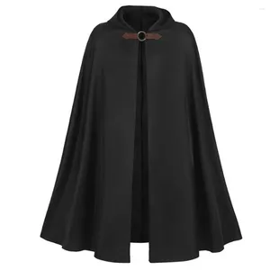 Men's Trench Coats Pirate Vampire Costume Adult Larp Outfit Medieval Knight Cloak Cape Warrior Hood Robe Halloween For Men 123cm