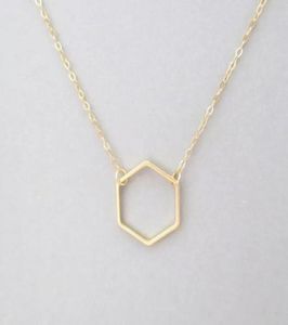 1 Simple Hollow Line Hexagon Charm Pendant Necklace Cut Open Polygon Lucky Geometric Quadrilateral Woman Mother Men039S FAM6241608
